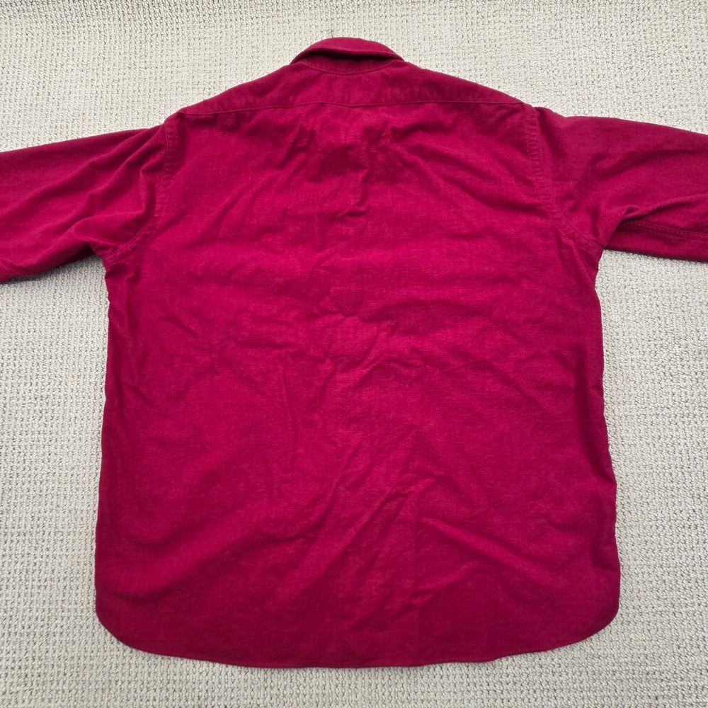 Vintage LL Bean‎ Chamois Cloth Heavyweight Shirt Button Up Red Mens Large - Picture 3 of 6